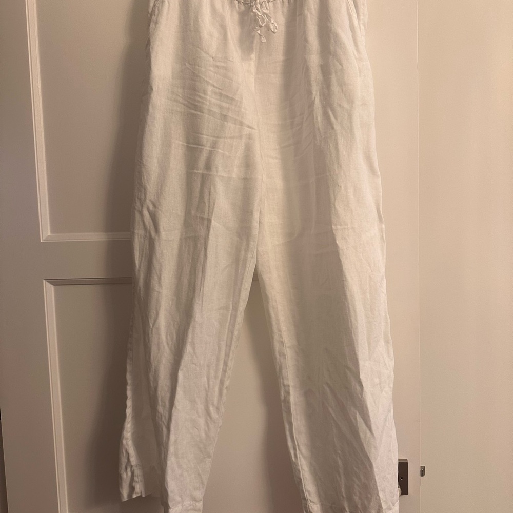 Tommy Bahama Two Palms High Waist White Linen Pant